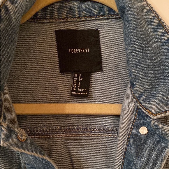 Forever 21 Long Denim Jacket Small - Picture 3 of 3